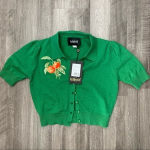 Jan vintage peaches short sleeve cardigan